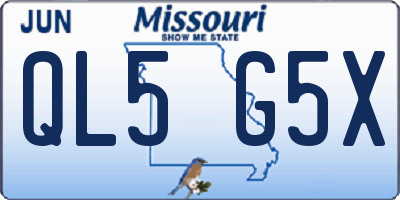 MO license plate QL5G5X