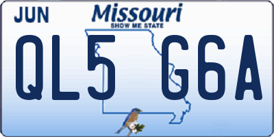 MO license plate QL5G6A