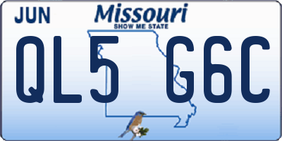 MO license plate QL5G6C