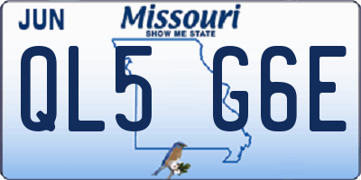 MO license plate QL5G6E