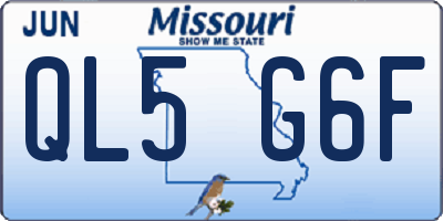 MO license plate QL5G6F