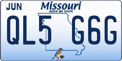 MO license plate QL5G6G