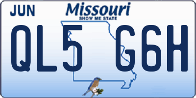 MO license plate QL5G6H