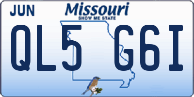 MO license plate QL5G6I