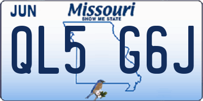 MO license plate QL5G6J