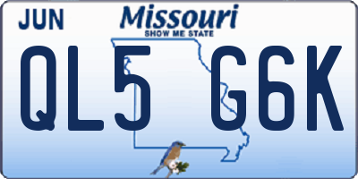 MO license plate QL5G6K