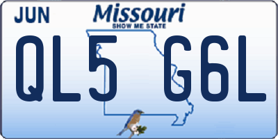 MO license plate QL5G6L
