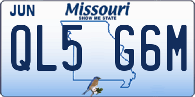 MO license plate QL5G6M