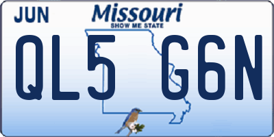 MO license plate QL5G6N
