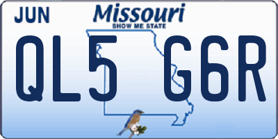 MO license plate QL5G6R