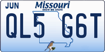 MO license plate QL5G6T