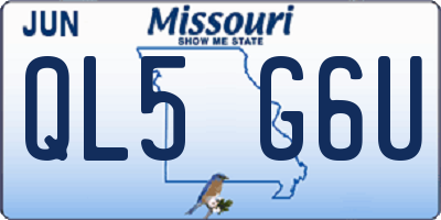 MO license plate QL5G6U