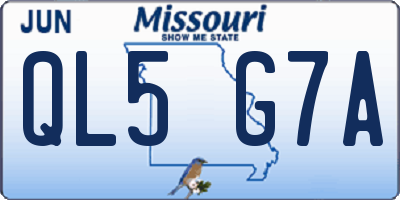 MO license plate QL5G7A