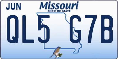 MO license plate QL5G7B