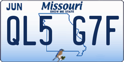 MO license plate QL5G7F