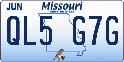 MO license plate QL5G7G