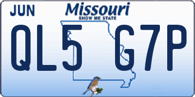 MO license plate QL5G7P