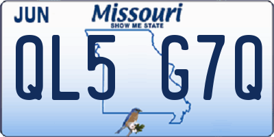 MO license plate QL5G7Q