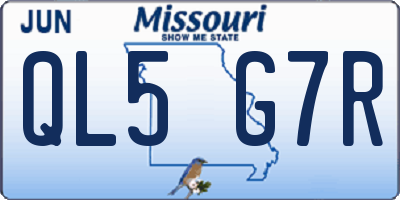 MO license plate QL5G7R