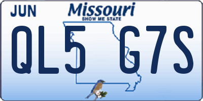 MO license plate QL5G7S