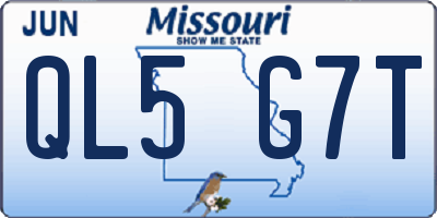 MO license plate QL5G7T
