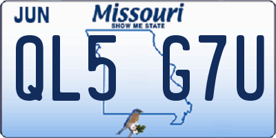 MO license plate QL5G7U