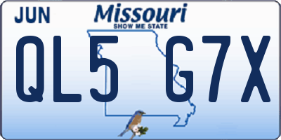 MO license plate QL5G7X