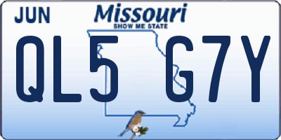 MO license plate QL5G7Y