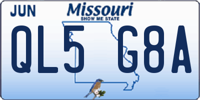 MO license plate QL5G8A