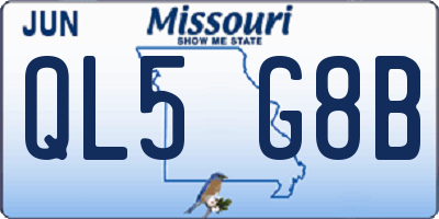 MO license plate QL5G8B