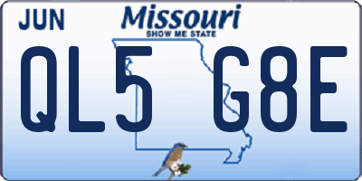 MO license plate QL5G8E