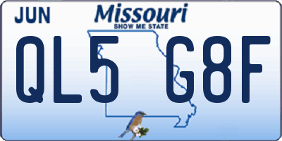 MO license plate QL5G8F