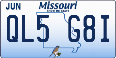 MO license plate QL5G8I