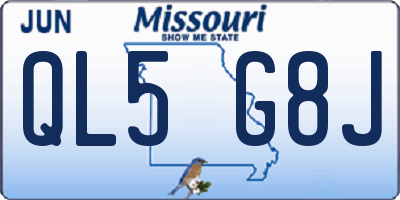 MO license plate QL5G8J