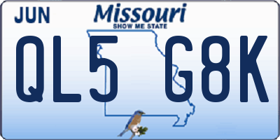 MO license plate QL5G8K
