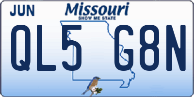MO license plate QL5G8N
