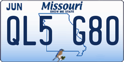 MO license plate QL5G8O