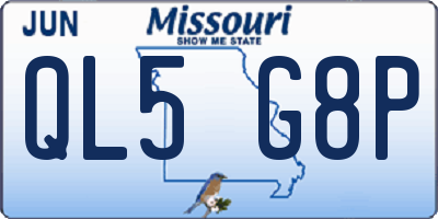 MO license plate QL5G8P