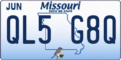 MO license plate QL5G8Q