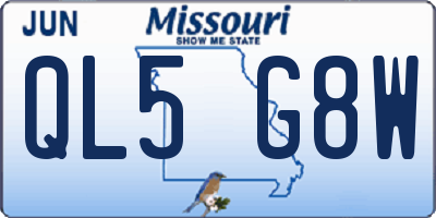 MO license plate QL5G8W