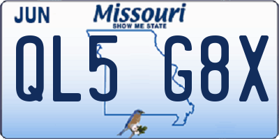 MO license plate QL5G8X