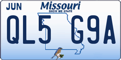 MO license plate QL5G9A
