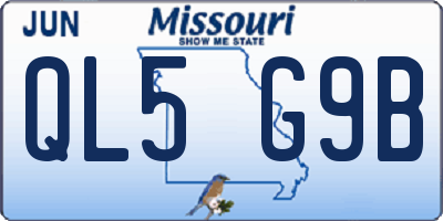 MO license plate QL5G9B