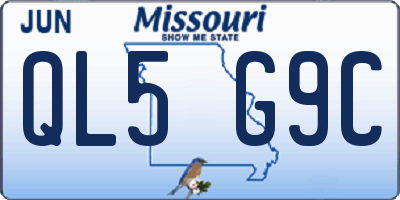 MO license plate QL5G9C