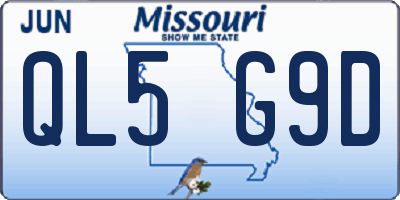 MO license plate QL5G9D