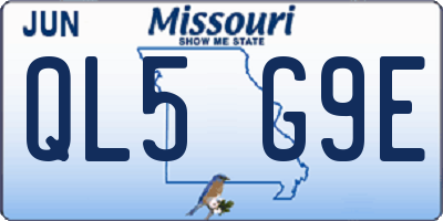 MO license plate QL5G9E
