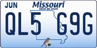 MO license plate QL5G9G