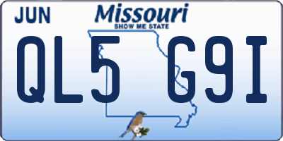 MO license plate QL5G9I