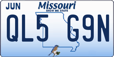 MO license plate QL5G9N