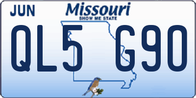 MO license plate QL5G9O